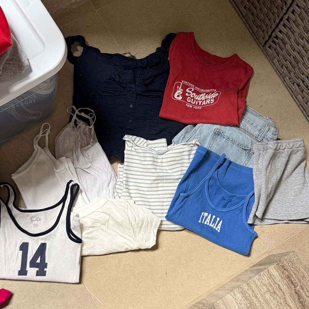 Brandy Melville Assorted Tops - Red, Blue, White, Black